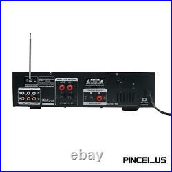 2000W 220V 4ohm bluetooth Amplifier Powered Stereo Karaoke 2 MIC FM Radio AMP