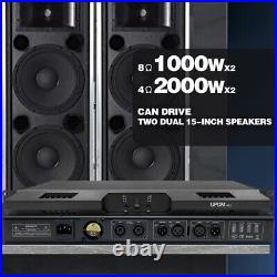 2Channel Professional Power Amplifier 2000W2 1U Amps Max Subwoofer Amplifier