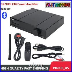 BRZHIFI X10 Power Amplifier 2x300W Bluetooth 5.0 Amp DAC Adjustable Treble Bass