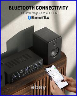 Donner MAMP5 Bluetooth HiFi Power Amplifier Receiver 4 Channel Audio Amp 600W