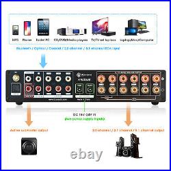 HiFi 5.1 Channel Amplifier withBluetooth COAX/OPT/USB Home Subwoofer Power Amp