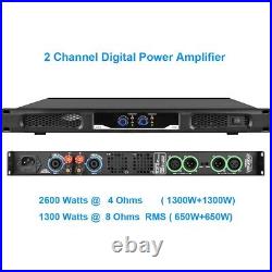Pro Two Channel 2600W Digital Power Amplifier 2600 Watts PEAK Output 2x1300W AMP