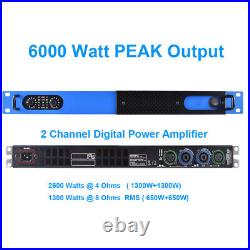 Professional 2 Channel 2600W Peak Digital Power Amplifier DJ Karaoke Stage AMP
